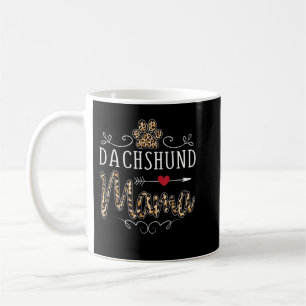 Caneca De Café Mulheres Dachshund Mama Leopardo Impressão Cachorr