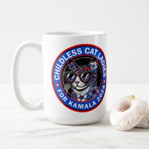 Caneca De Café Mulheres De Gato Sem Fios Votem Kamala US 2024 Dem