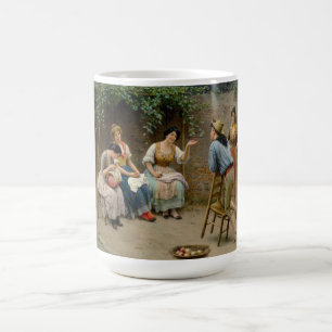 Caneca De Café Mulheres do Seamstress e um Menino com um Bate-pap