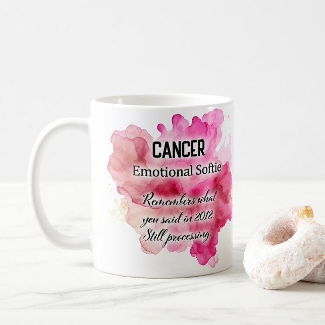 Caneca De Café Mulheres do Zodíaco, Câncer (Com Donut)