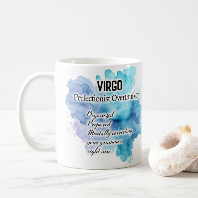 Caneca De Café Mulheres do Zodíaco, Virgem (Com Donut)
