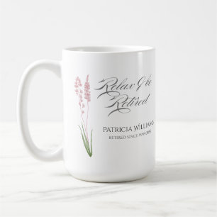 Caneca De Café Mulheres Elegantes Pastel Wildflower Retirement Pa