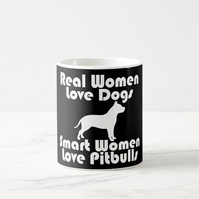 Caneca De Café Mulheres Inteligentes Adoram Pitbulls (Criador carregado)