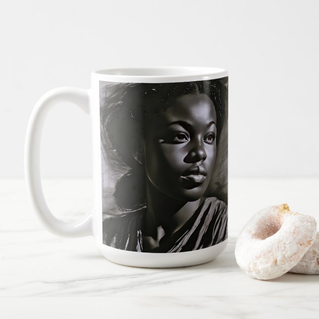 Caneca De Café Mulheres "Jasmine" Em Carvão (Com Donut)