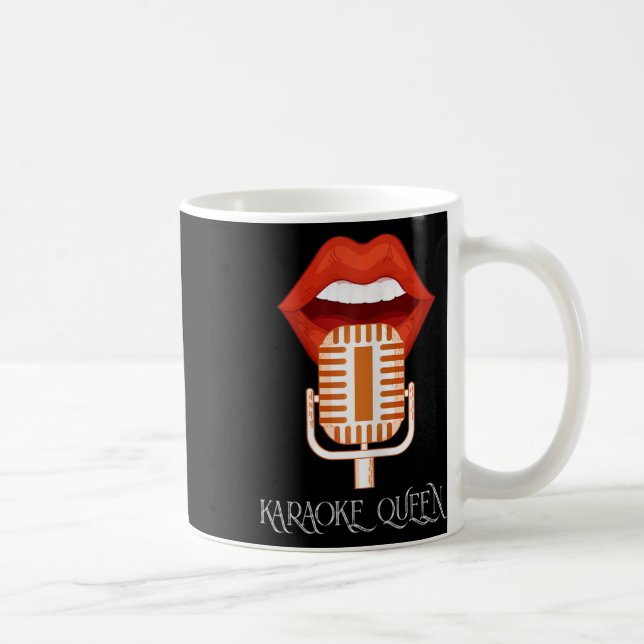 Caneca De Café Mulheres Karaoke Queen Singer Music Micropho (Direita)