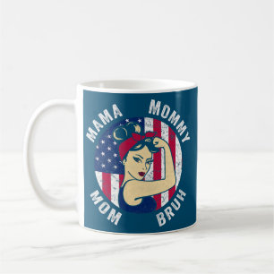 Caneca De Café Mulheres Mama Mamãe Mãe Bruh Rosie EUA Bandeira Mã
