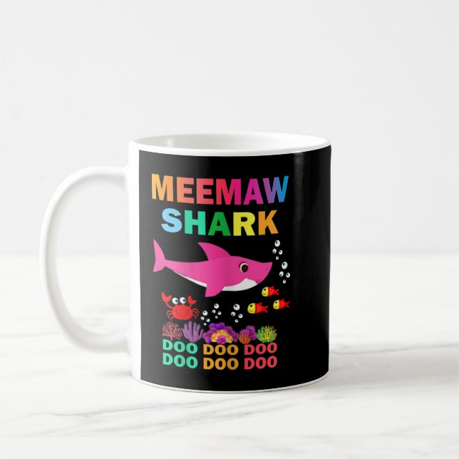 Caneca De Café Mulheres Meemaw Shark Shirt Correspondente à Famíl (Esquerda)