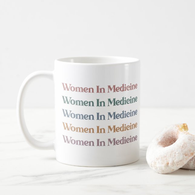 Caneca De Café Mulheres na Medicina Enfermeira de Futuro Estudant (Com Donut)