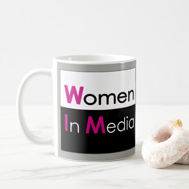 Caneca De Café Mulheres Na Mídia Cinzas Clássicas De Mug (Com Donut)