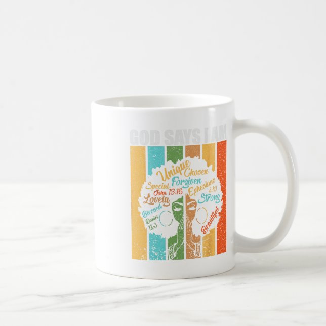 Caneca De Café Mulheres Negras Diz Deus Que Eu Sou A História Neg (Direita)
