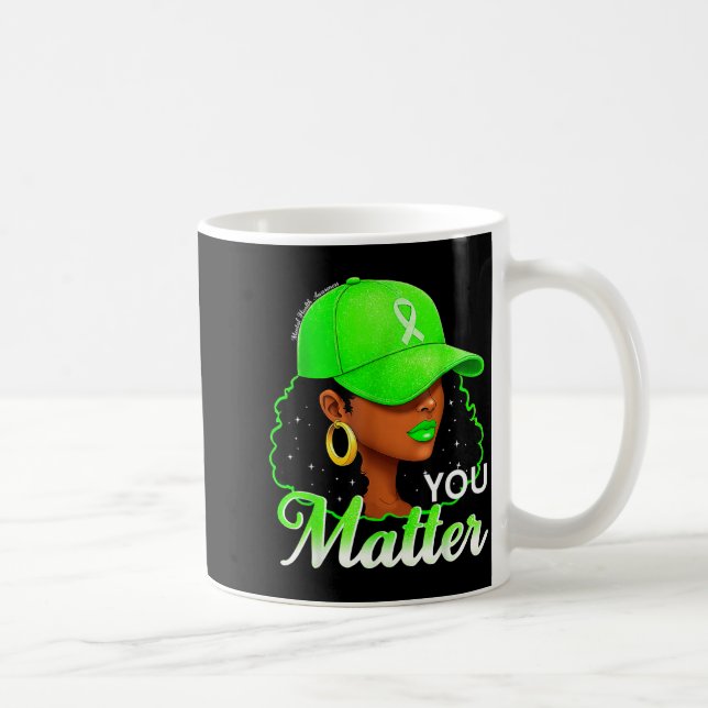 Caneca De Café Mulheres Negras Faixa Verde Conscientização sobre  (Direita)