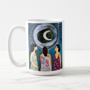 Caneca De Café Mulheres olhando para a Trabalho de arte da lua