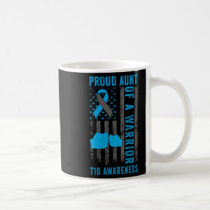 Caneca De Café Mulheres Orgulhosas Tia De Um Guerreiro T1d Diabet