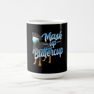 Caneca De Café Mulheres Rottweiler Dog com Máscara - Máscara pa