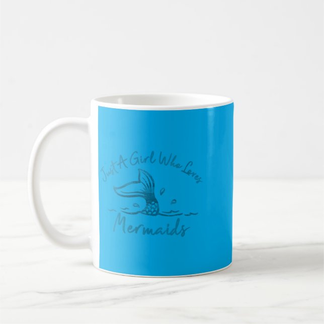 Caneca De Café Mulheres Uma Menina Que Ama Mermaids Cauda De Peix (Esquerda)