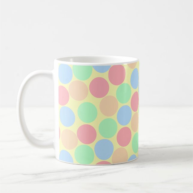 Caneca De Café Multi-Color Pastel Dots Pattern (Esquerda)