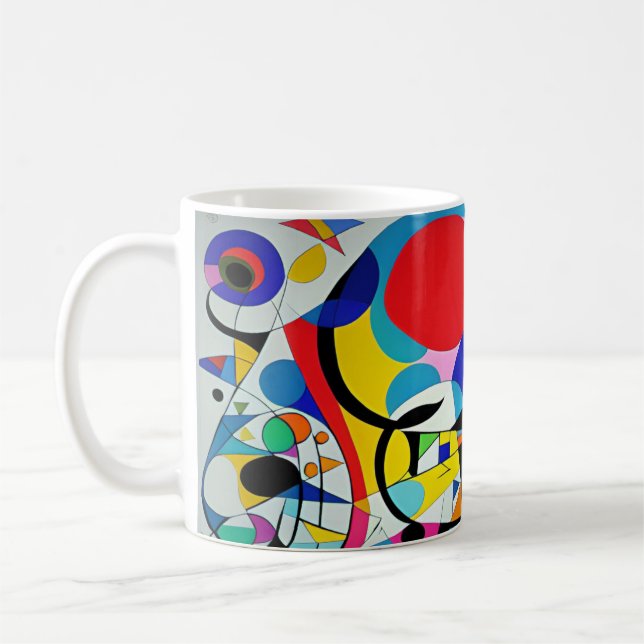 Caneca De Café Multicolor Abstrato Modern Art Design 011 (Esquerda)