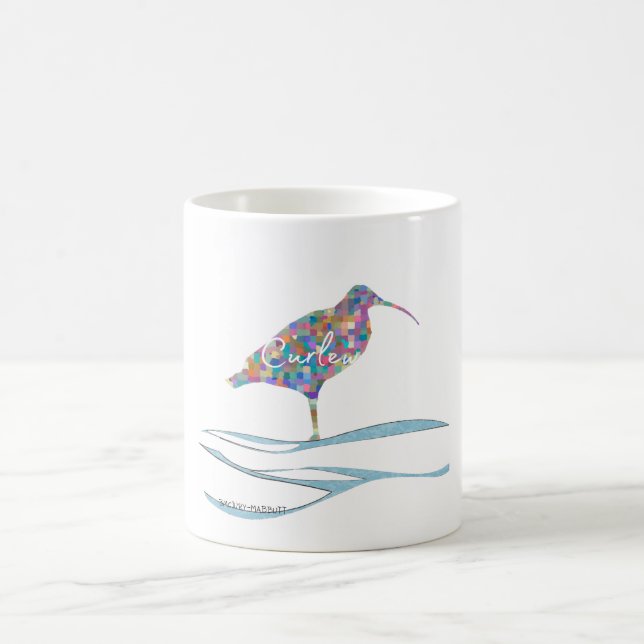 Caneca De Café Multicores Curvas Estilizadas Modernas (Centro)