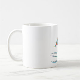 Caneca De Café Multicores Curvas Estilizadas Modernas