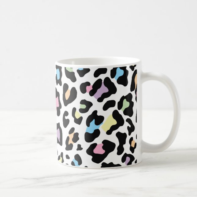 Caneca De Café Múltiplas Cores de Impressão do Leopardo (Direita)