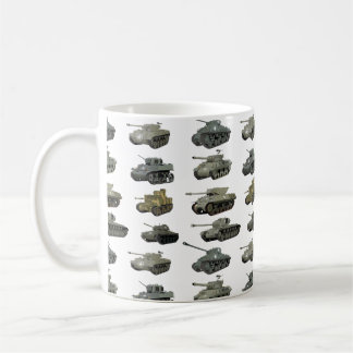 Caneca De Café Múltiplos tanques WW2 americanos e veículos blinda