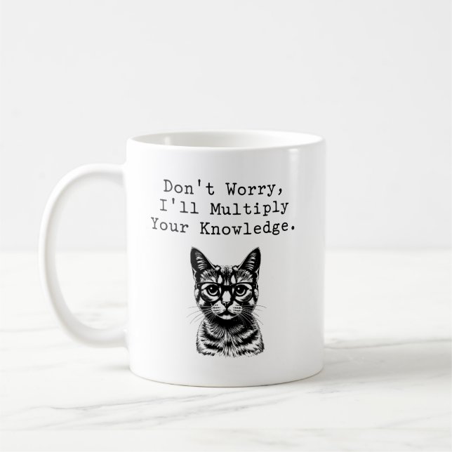 Caneca De Café Multiply Your Knowledge Math Teacher Saying (Esquerda)