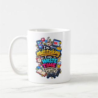 Caneca De Café Multitarefa Divertida Perdendo Tempo Procrastinaçã