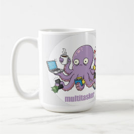 Caneca De Café Multitasker – Funny Chaotic Octopus Dark Humor 