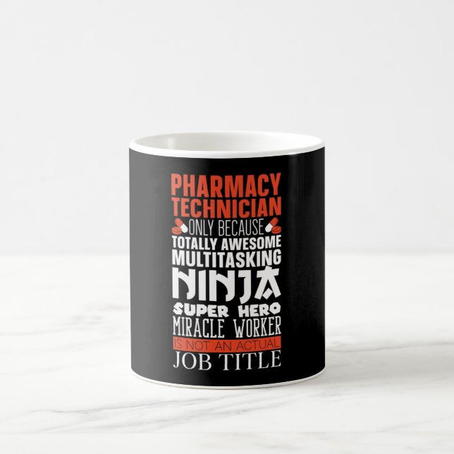 Caneca De Café Multitasking Ninja Hero Pharmacy Tech Pharmacist (Centro)