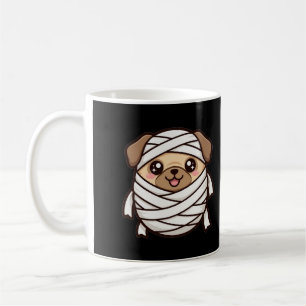 Caneca De Café Múmia Pug Fofa de Halloween