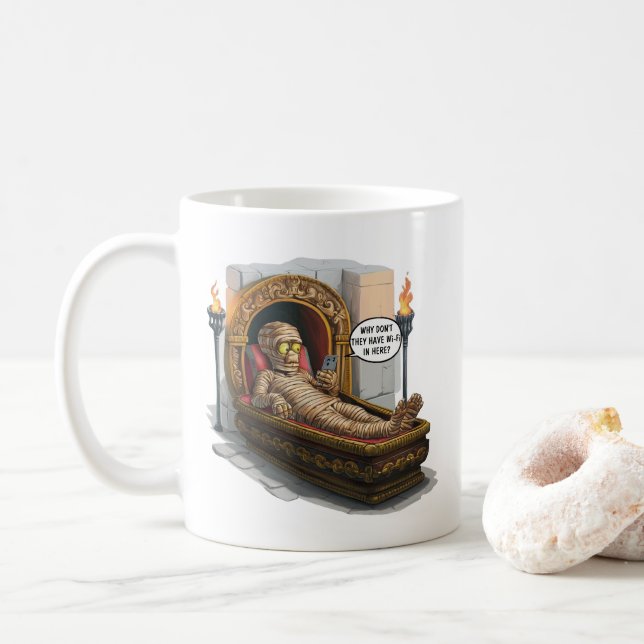 Caneca De Café Mummy Engraçado (Com Donut)