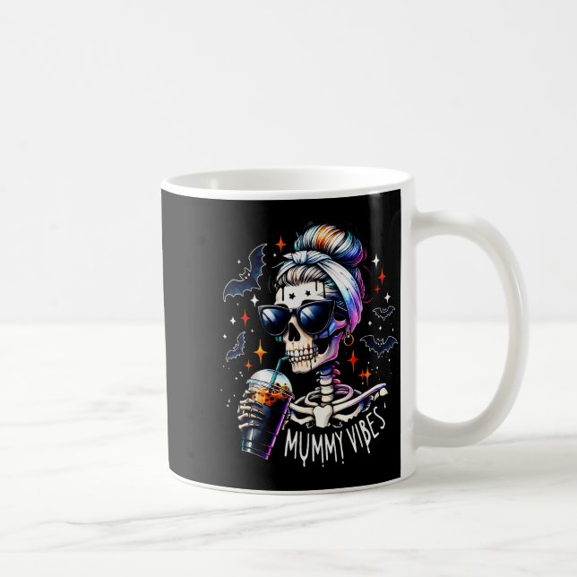 Caneca De Café Mummy Vibes Skeleton Coffee Mom Soky Season Hallow (Direita)