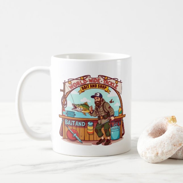 Caneca De Café Mundo da Pesca no Nosso Isco e Compro de Combate (Com Donut)