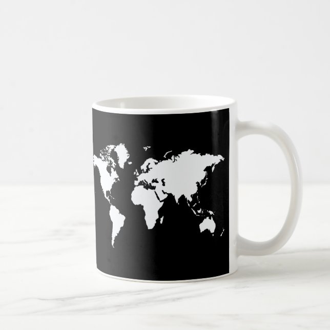 Caneca De Café Mundo Elegante Negro (Direita)