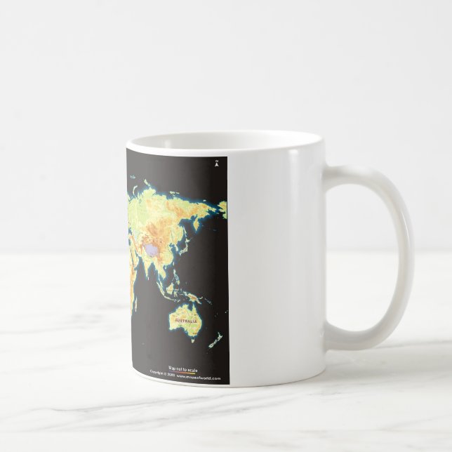 Caneca De Café mundo map-2 (Direita)
