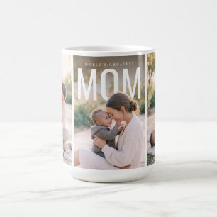 Caneca De Café Mundo PhotoPop Melhor Mãe 3 Foto Personalizada