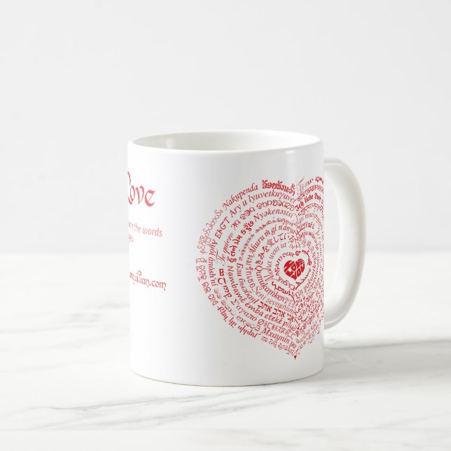 Caneca De Café Mundos de Mug de Amor (Frente Esquerda)