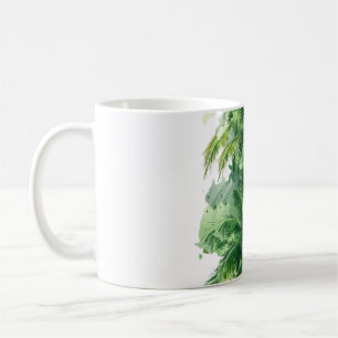 Caneca De Café Murmurios dossel emergente das palmeiras Tropical