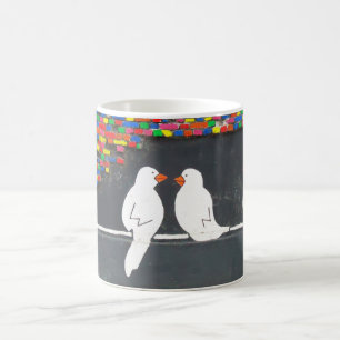 Caneca De Café muro de aves: grafite