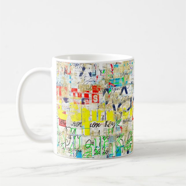 Caneca De Café Muro de grafite. Grunge wallart,street,backgr (Esquerda)