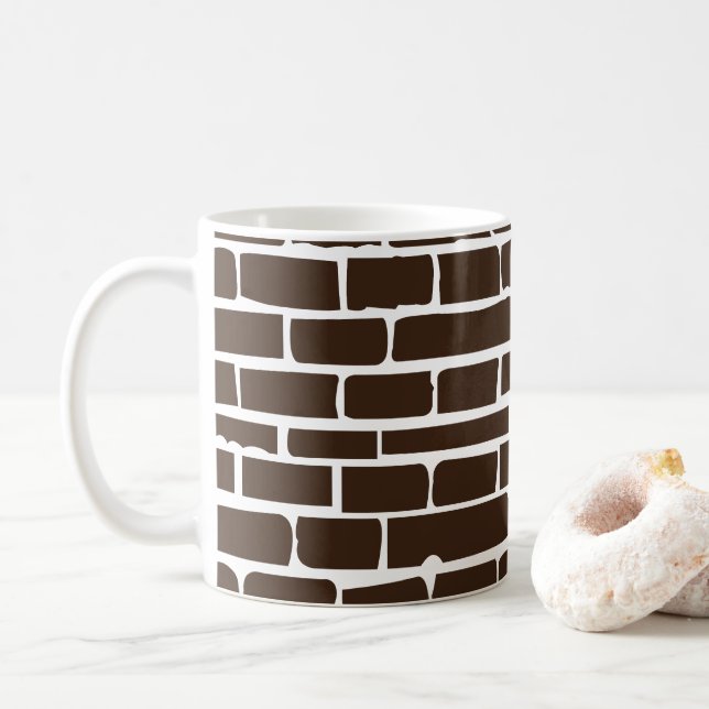 Caneca De Café Muro de tijolos (Com Donut)