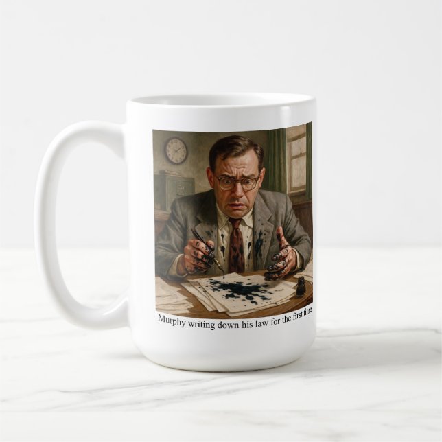 Caneca De Café Murphy escrevendo pela primeira vez é lei (Esquerda)