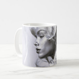 Caneca De Café Musa Monocromática