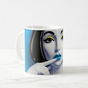 Caneca De Café Musa Negra Azul