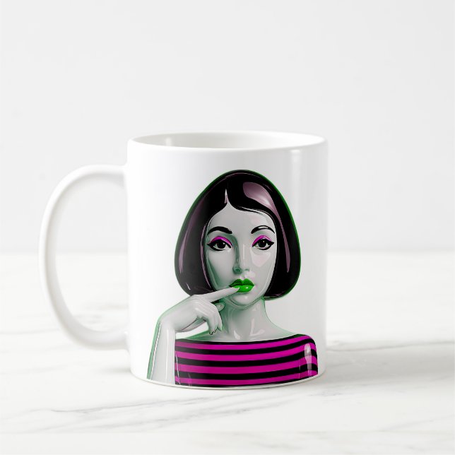 Caneca De Café Musa Rosa Elétrica (Esquerda)
