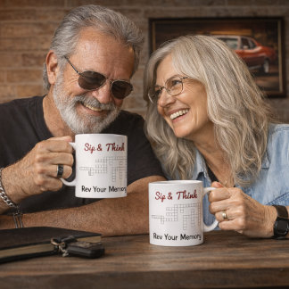 Caneca De Café Muscle Cars of the 60s & 70s Crossword Puzzle