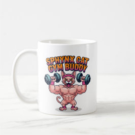 Caneca De Café Muscular Sphynx Cat Gym Buddy Cartoon