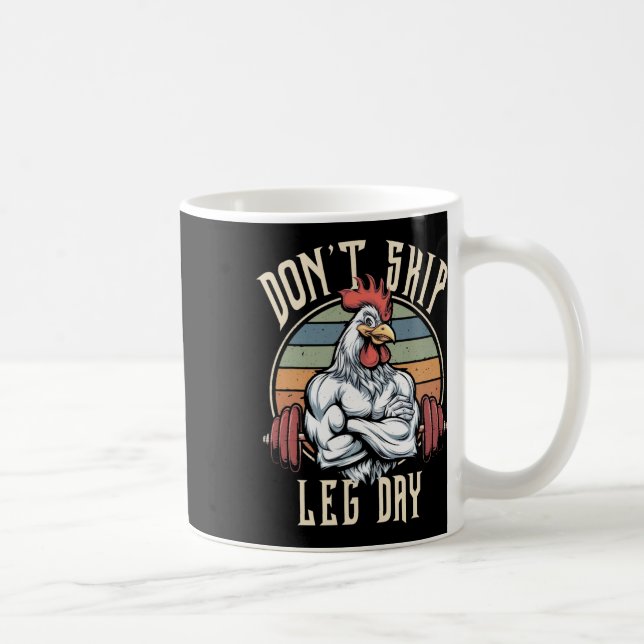 Caneca De Café Músculos Frango Engraçado Engraçado Pernas de Form (Direita)