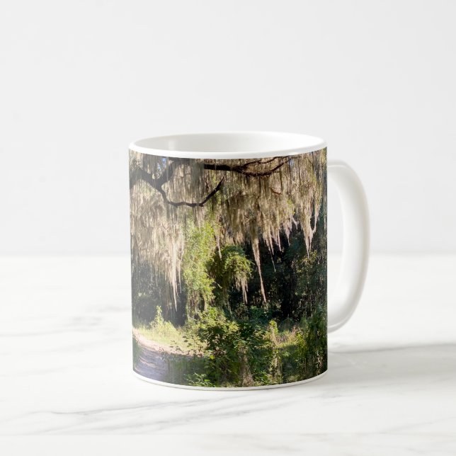Caneca De Café Musgo Espanhol Iluminado pelo Sol (Frente Esquerda)