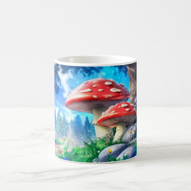 Caneca De Café Mushroom Forest Fantasy Art (Centro)